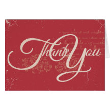 Vintage Damask Wedding Thank You Card
