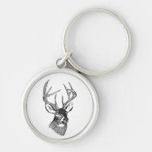 Vintage deer art graphic key chains