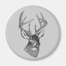 Vintage deer art graphic magnets