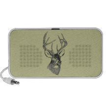 Vintage deer art graphic mp3 speakers