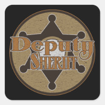 Vintage Deupty Sheriff Square Stickers