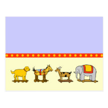 Vintage Dog Horse Goat Elephant Pull Toys Postcard