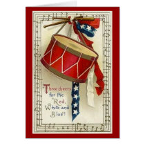 Vintage Drum & Ribbon - Card cards