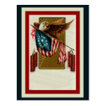 Vintage Eagle and Flag Postcard
