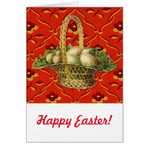 Vintage Easter basket Greeting Cards