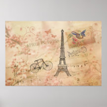 Vintage Eiffel Tower Art Posters