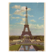Vintage Eiffel Tower Post Card