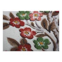 Vintage Fabric Design Flowers Invitation