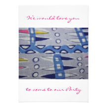 Vintage Fabric Graphic Design Invitation