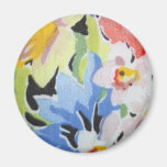 Vintage Fabric in Flower Pattern Magnet