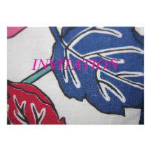 Vintage Fabric Leaf Pattern Invitation