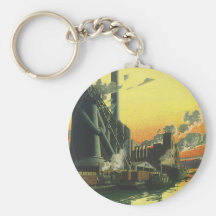 Vintage Factory on the Docks Key Chain