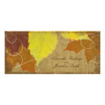 Vintage Fall Wedding Church Program  Autumn Leaves Custom Rack Card