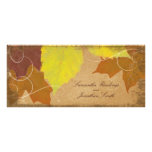 Vintage Fall Wedding Church Program  Autumn Leaves Full Colour Rack Card