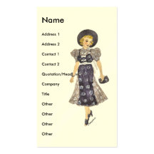 Vintage fashion profile card business card template