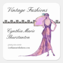 Vintage Fashions Square Stickers