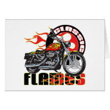 Vintage Flame Motorcycle Card