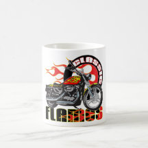 Vintage Flame Motorcycle Coffee Mugs