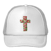 Vintage Floral Cross Mesh Hat