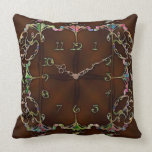 Vintage Floral Grandfather Clock Throw Pillows pillows