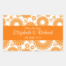 Vintage floral orange Sticker