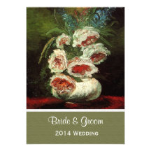 Vintage floral wedding invitations.