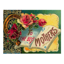 Vintage Floral World's Best Mum Postcards