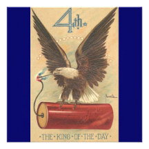 Vintage Fourth of July Eagle Invitations