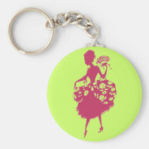 Vintage Frilly Lady Keychain
