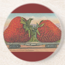 Vintage Giant Strawberries Coasters
