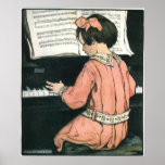 Vintage Girl, Music, Piano, Jessie Willcox Smith Posters