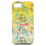 Vintage Girl Yellow Pink Aqua Bike Damask Iphone 5 iPhone 5 Cases