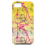 Vintage Girl Yellow Pink Bike Damask Iphone 5 iPhone 5 Cases