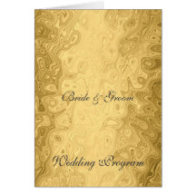 Vintage Gold Wedding Program Cards