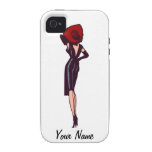 Vintage Gorgeous Glamour Girl Retro Pinup Case-Mate iPhone 4 Case