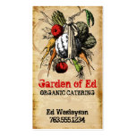 vintage grunge garden vegetable chef catering card business cards