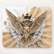 Vintage Grunge Hummingbird Mousepad