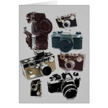 Vintage Grunge Retro Cameras Fashion Greeting Cards