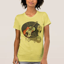 Vintage Guitar and Microphone T Shirts