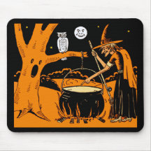 Vintage Halloween Art Mouse Pads