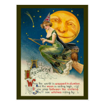 Vintage Halloween Witch Post Card