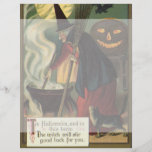 Vintage Halloween Witch Stirring Magic Cauldron Flyer