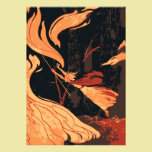 Vintage Halloween Witch with Fire and Flames invitations