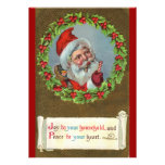 Vintage Holiday Christmas Santa Invitations
