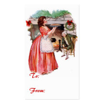 Vintage Holiday Gift Tag Business Cards