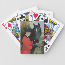 Vintage Horse Image Equestrian Red Riding Coat Bicycle Card Decks