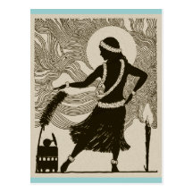 Vintage Hula Girl Post Card