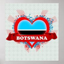 Vintage I Love Botswana Print