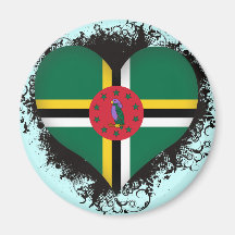 Vintage I Love Dominica Magnet