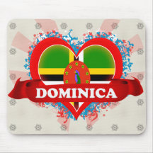 Vintage I Love Dominica Mouse Mats